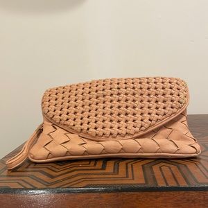 Cute distressed tan clutch